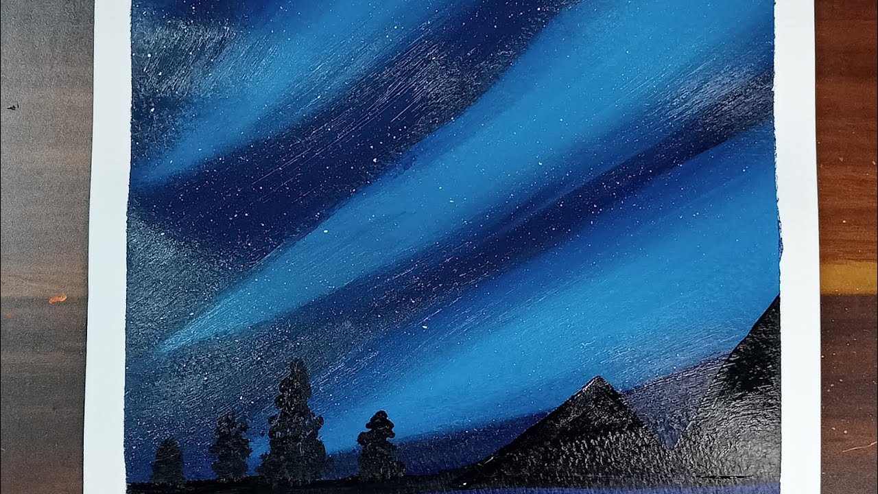 Starry Night Acrylic Painting Tutorial | Easy Step-by-Step for Beginners 🌌 