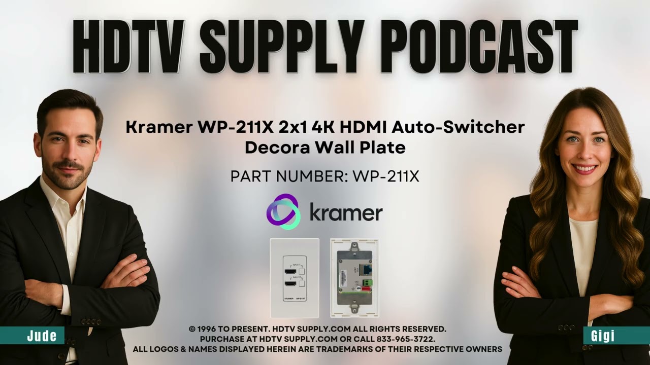 Kramer WP-211X 2x1 4K HDMI Auto-Switcher Decora Wall Plate