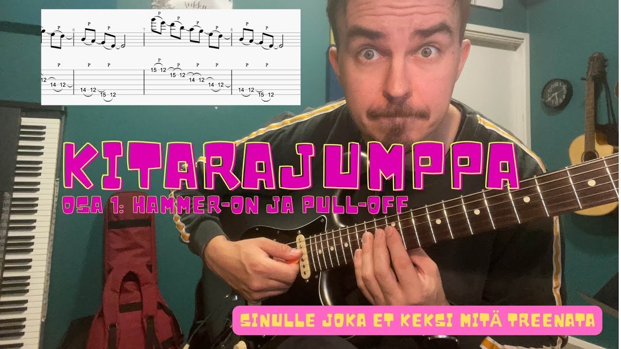 Kitarajumppa osa 1: Soita mukana Hammer-onit ja Pull-offit.
