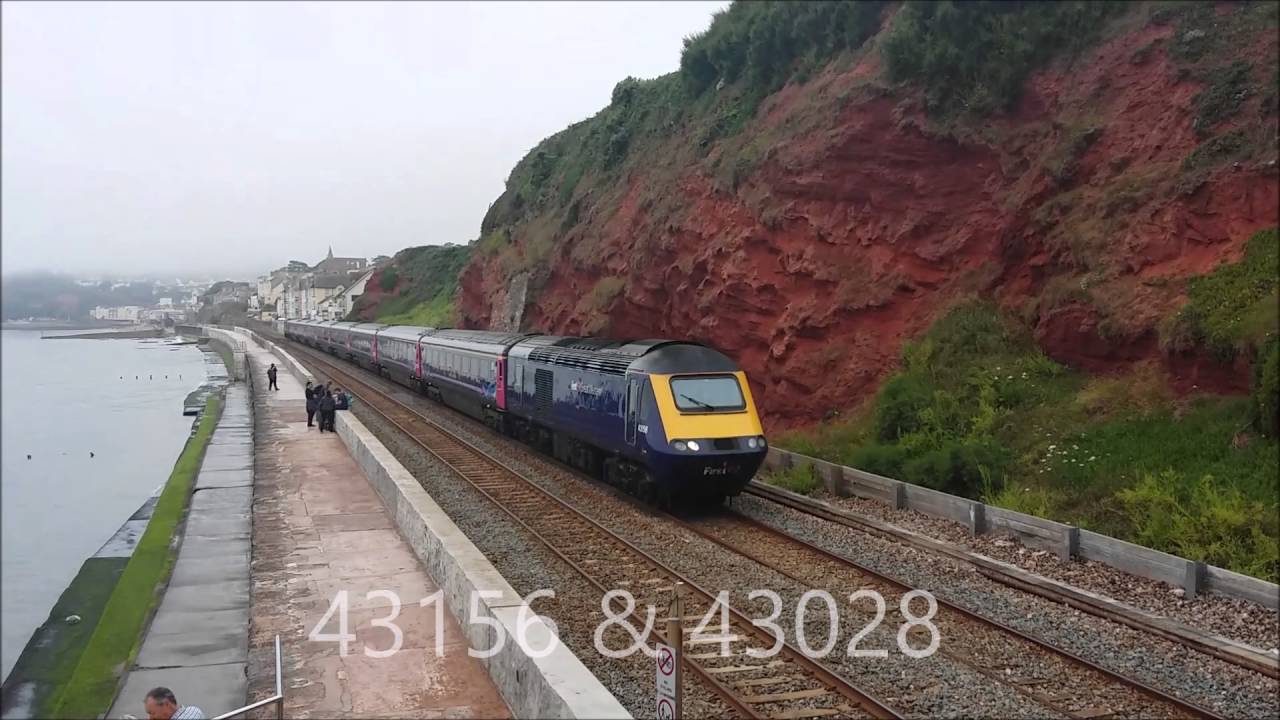 HST (class 43) (reupload) Dawlish sea wall & Train Station.