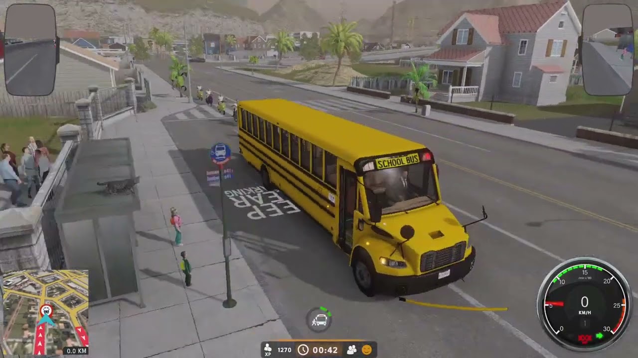 BUS DRIVING SIMULATOR EVO AND DRIVING IN A SCHOOL BUS ROUTE 9