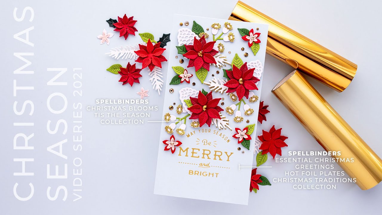 Spellbinders | It’s a Christmas Season – Christmas Blooms Mini Slimline Card