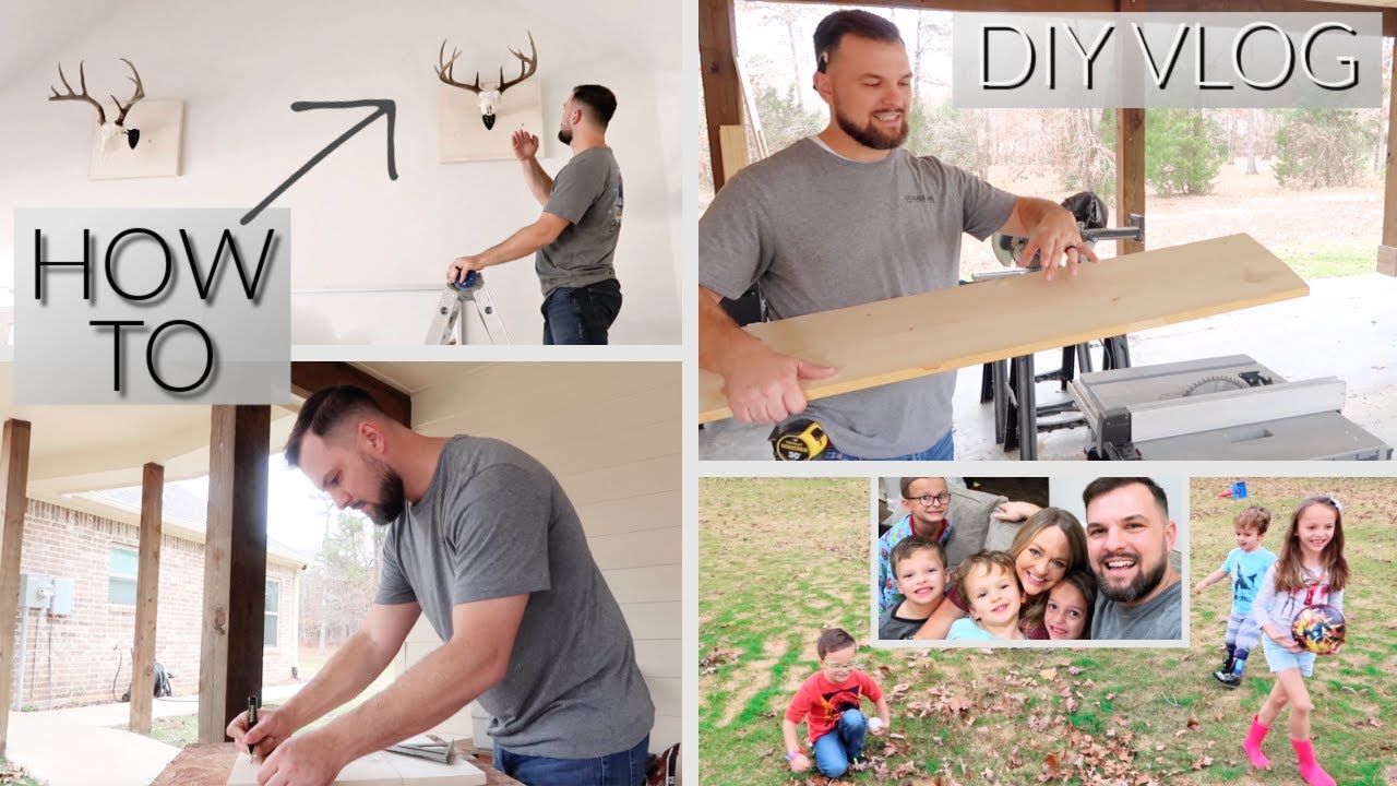 DIY Saturday VLOG - HOW TO make a DEER MOUNT PLAQUE [Modern Farmhouse Shiplap Deer Mount Plaque]