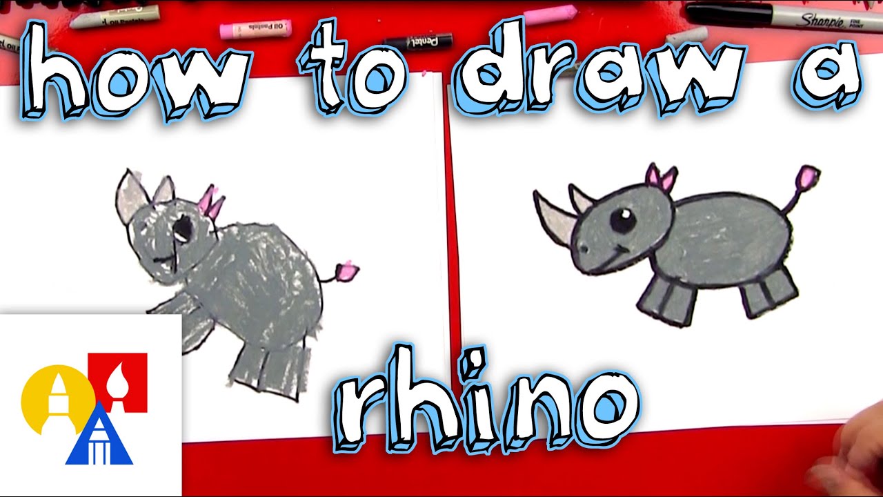 How To Draw A Cartoon Rhino
