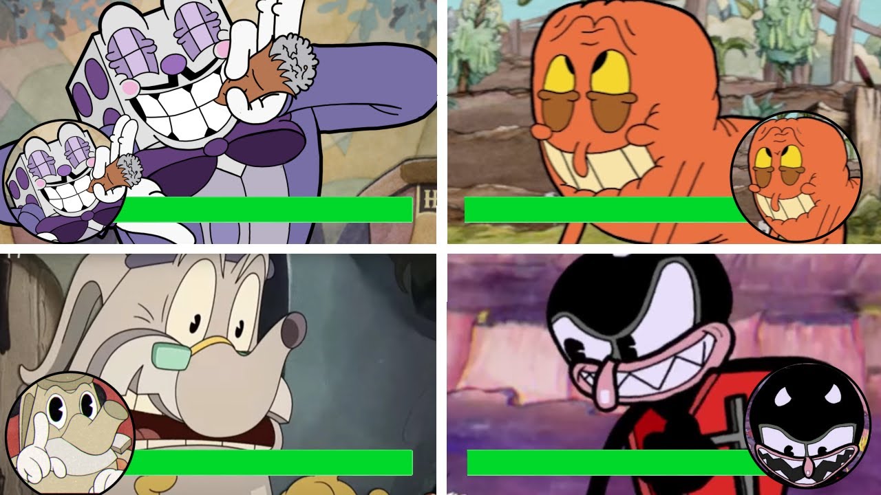 All Cuphead Fan Made Bosses With Health Bar ( 4 Bosses )