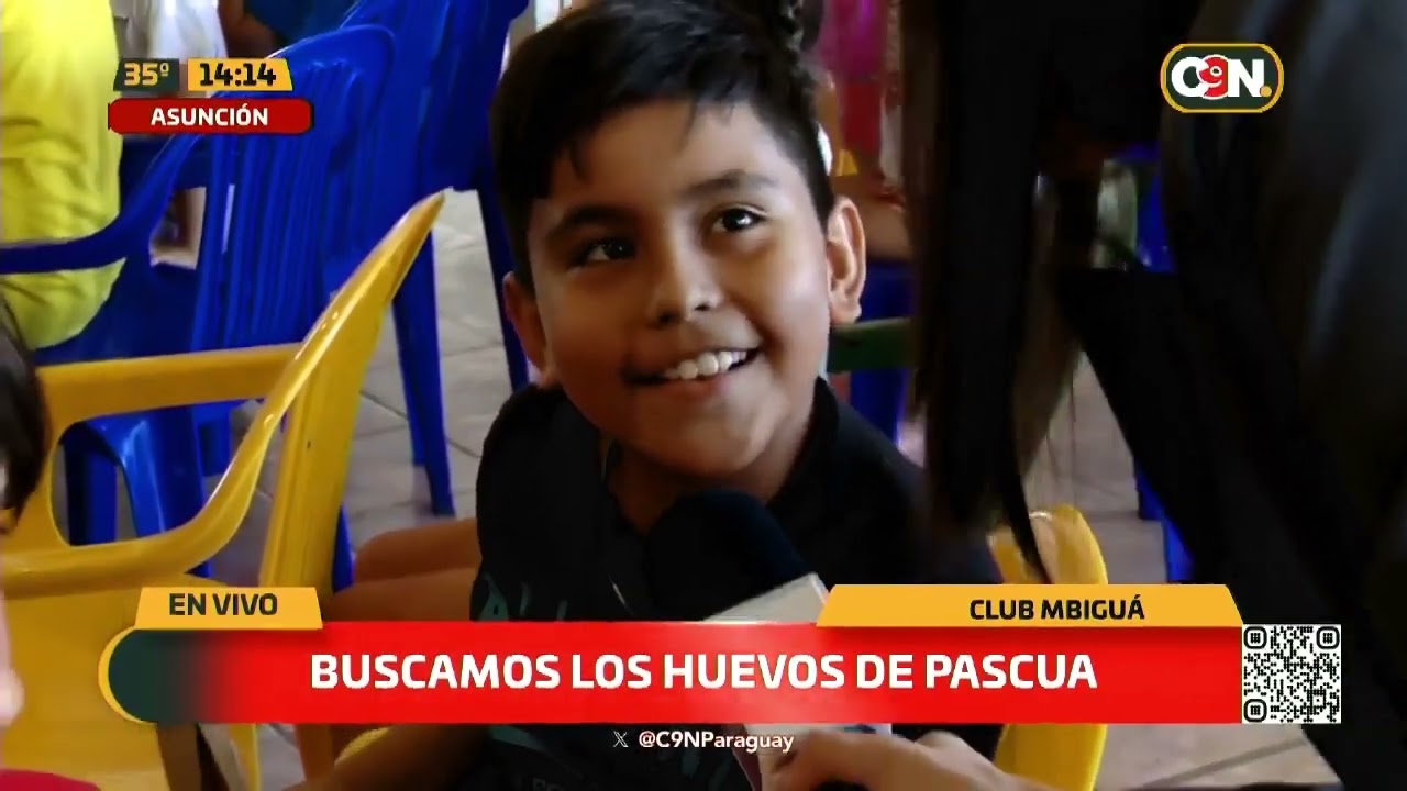 Buscamos los huevos de pascua en el club Mbiguá