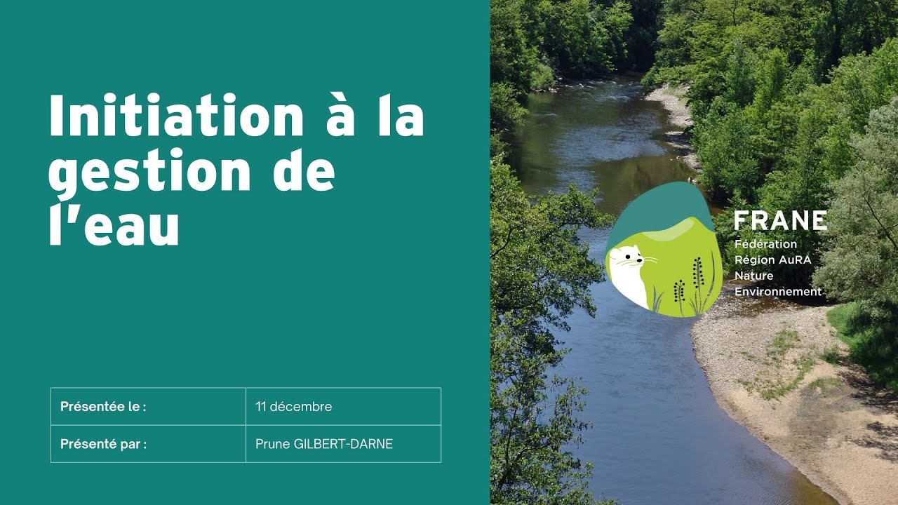 Webinaire : Initiation à la gestion de l’eau