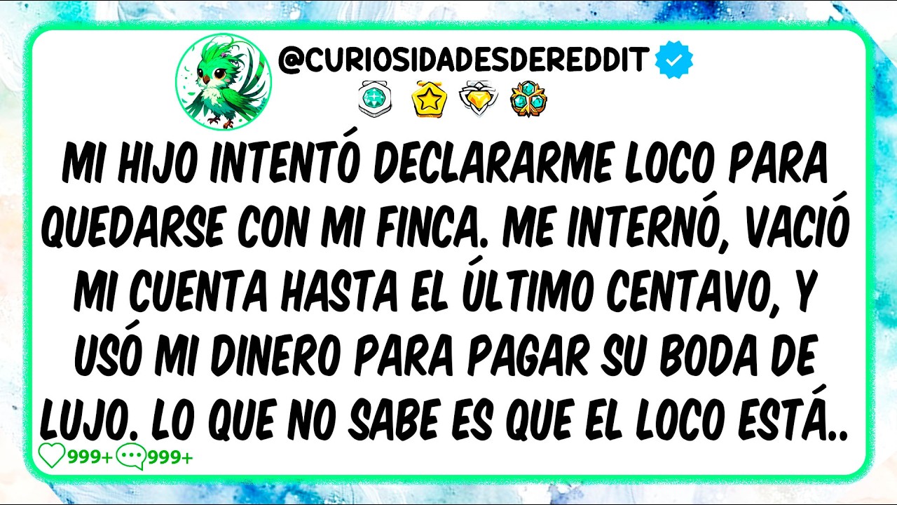 Mi hijo intentó declararme LOCO para quedarse con mi finca. Me internó, vació mi cuenta BANCARIA