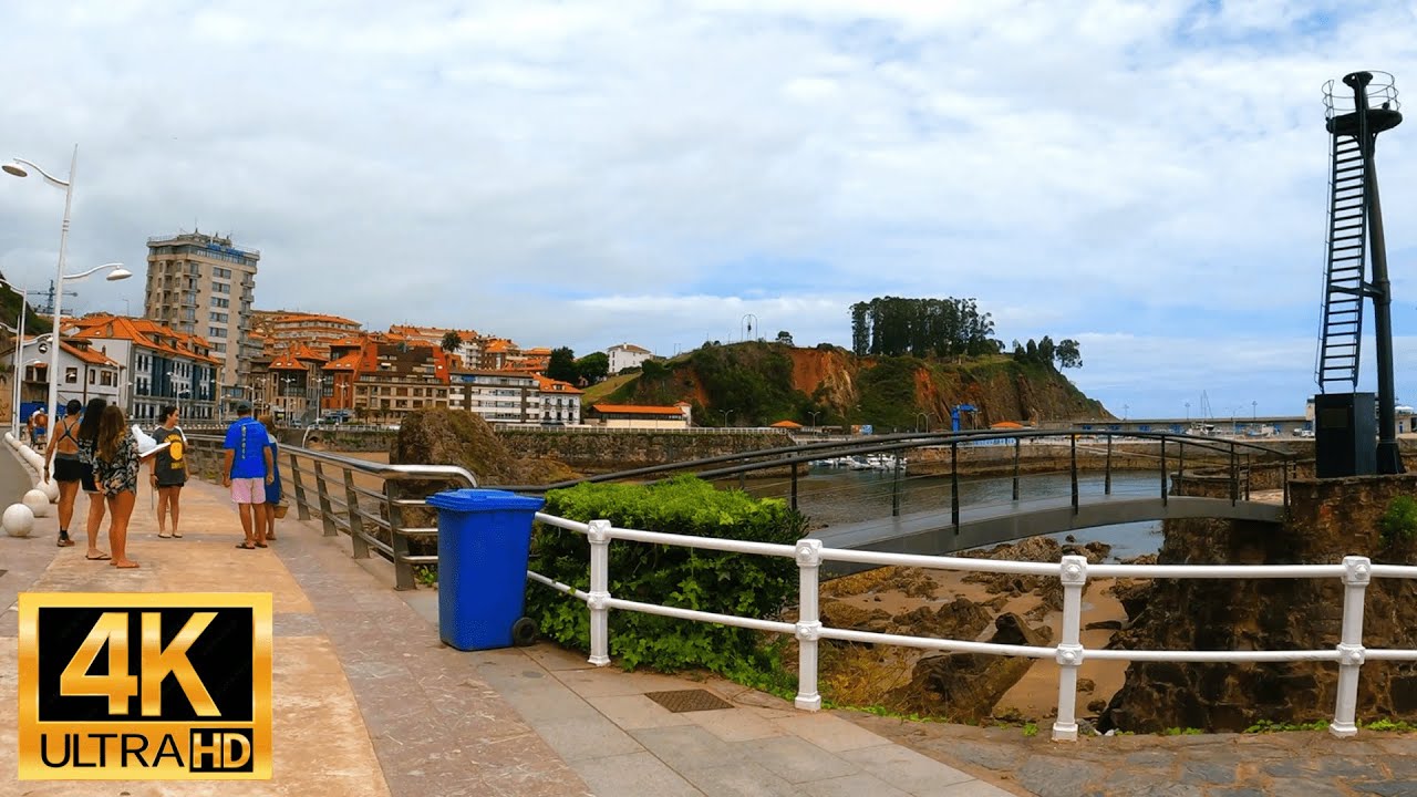 Paseo relajante en 4K por pueblo costero encantador Candás