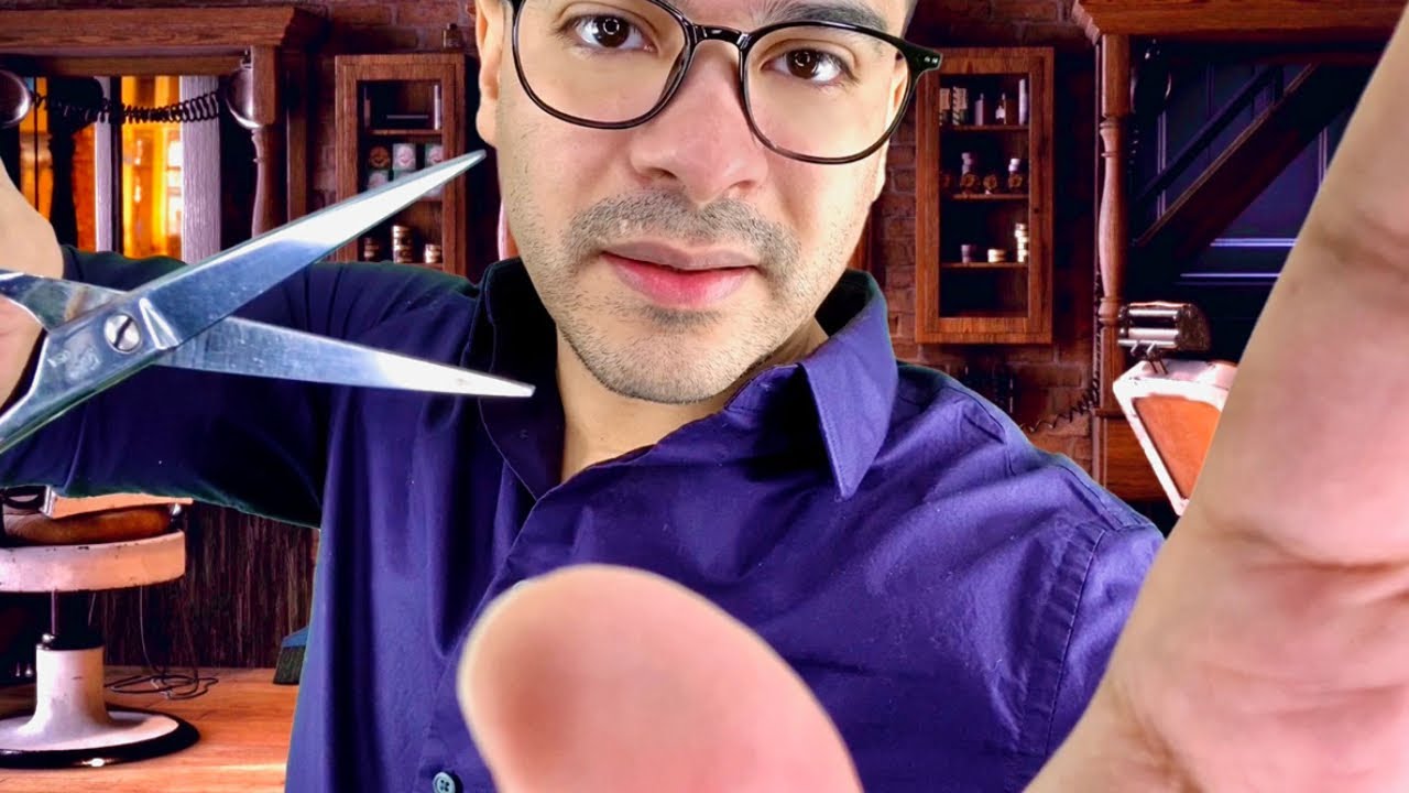 ASMR Español Barberia Peluqueria Corte De Pelo Para Dormir (Lavando Cabello, Afeitado Barba, Tijera)