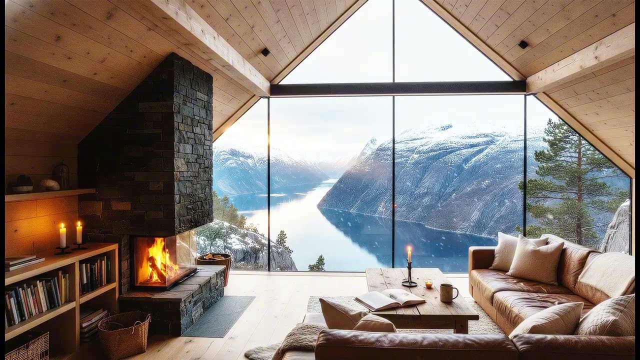 Winter Hygge: Nordic Cabin Ambience with Slow Strings & Fireplace Crackle