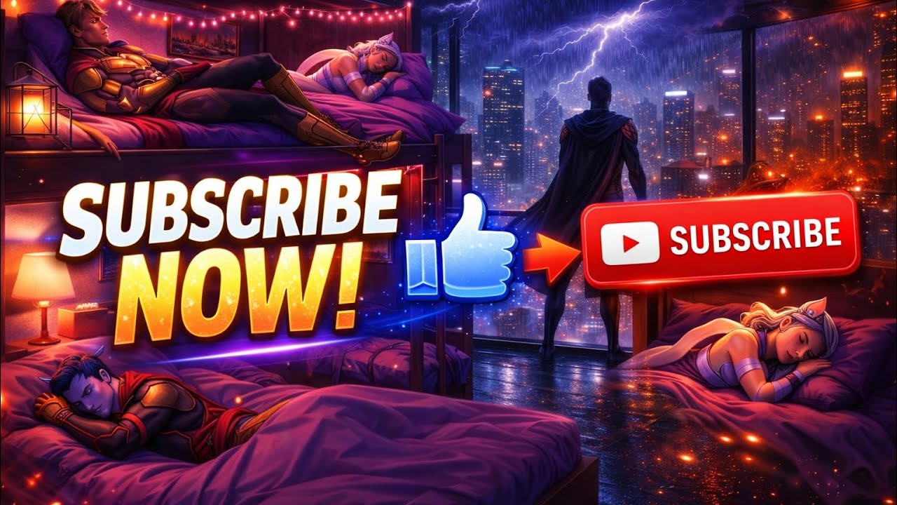 Ambient ￼ Sounds Sleep Fast 🌧️ | Superhero Night City Ambient 4K