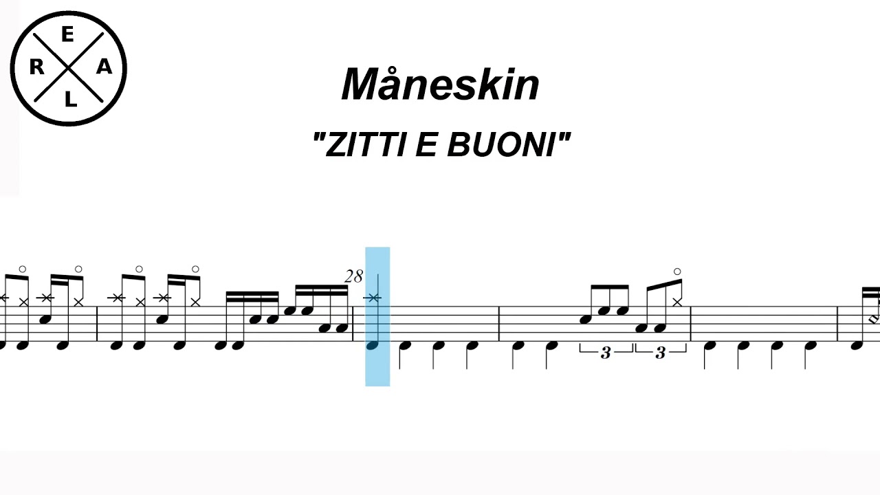 Zitti E Buoni - Måneskin Drum Score