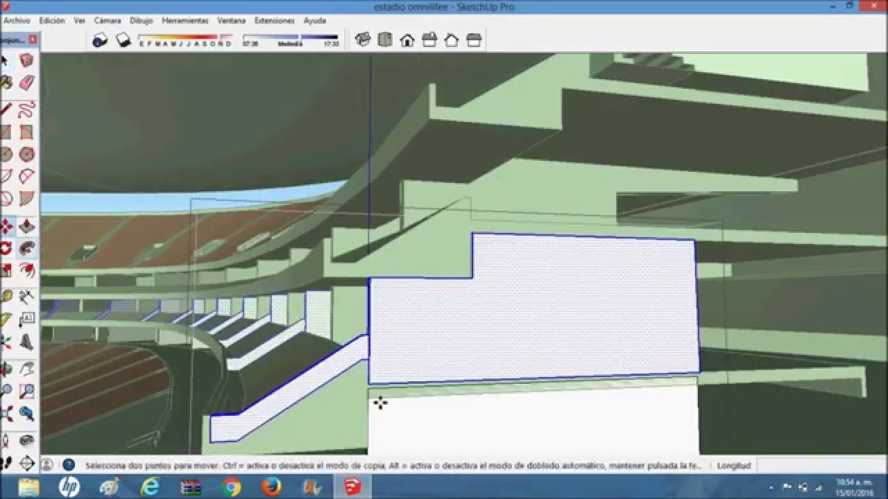 como hacer un estadio en sketchup parte 2