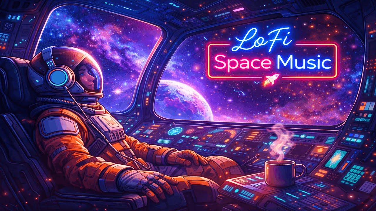LoFi Space Music & Beats [Ambient Instrumental] Space Station Travel Songs to chill & for meditation