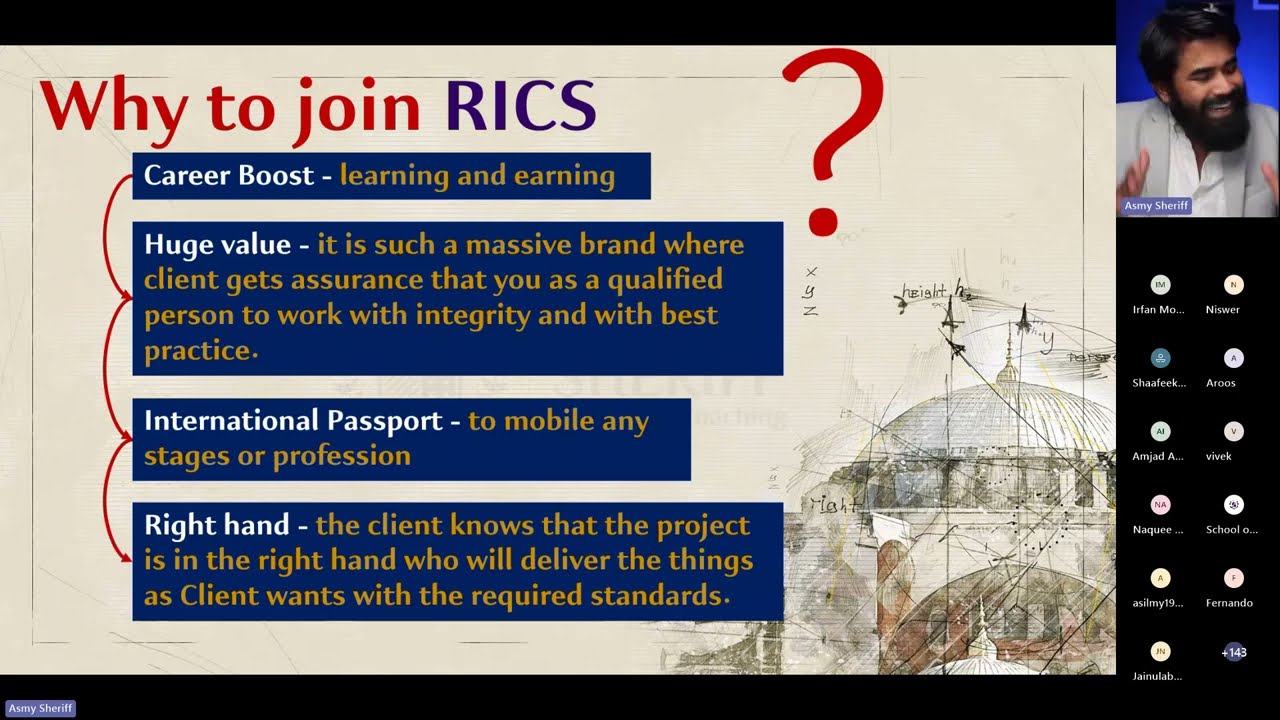 How to become a MRICS & MAIQS | Introductory session | @SchoolofSheriff-0110 | @ricsmediacentre