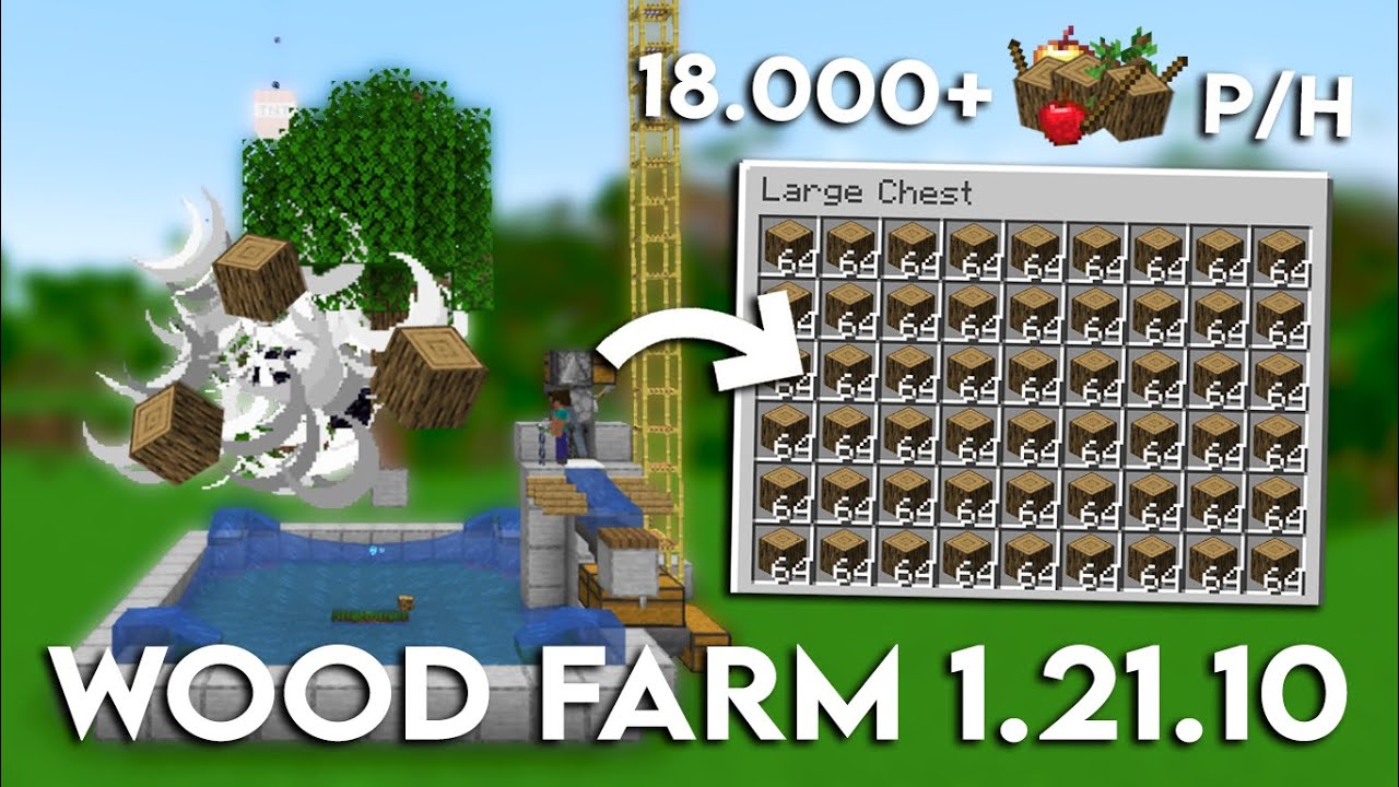 BEST MINECRAFT AUTOMATIC WOOD FARM 1.21.10 TUTORIAL - All Wood Types