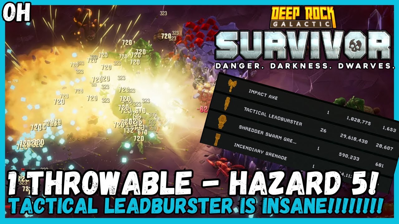 1 Throwable - Hazard 5! Leadburster is INSANE! Deep Rock Galactic: Survivor!