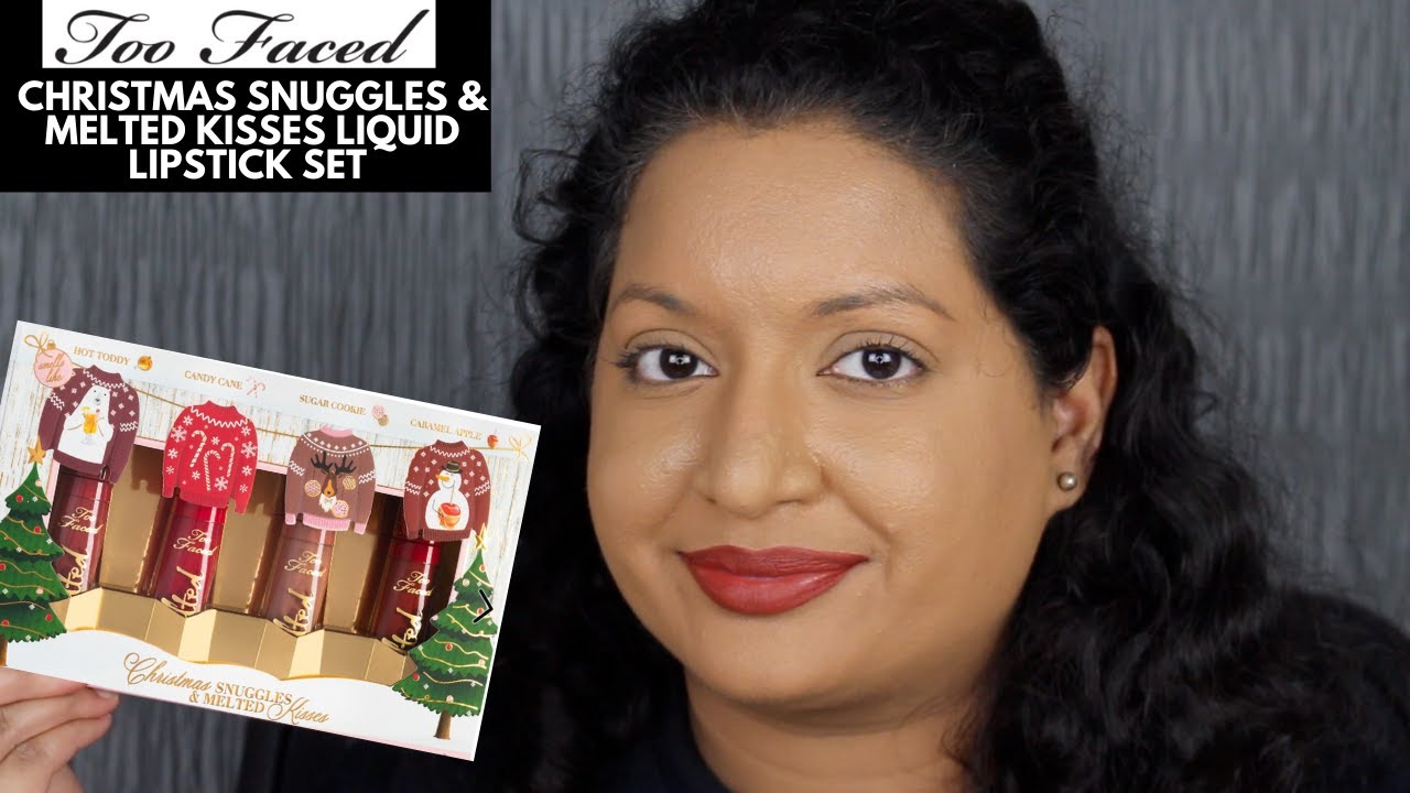 Too Faced Christmas Snuggles & Melted Kisses Liquid Lipstick Set Review
