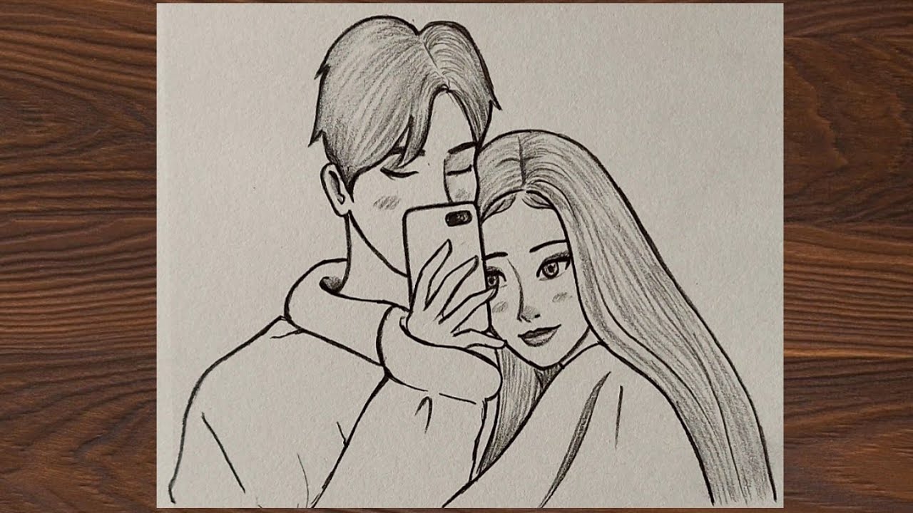 Dessin au crayon facile d'un couple romantique | dessin de couple étape par étape 💕