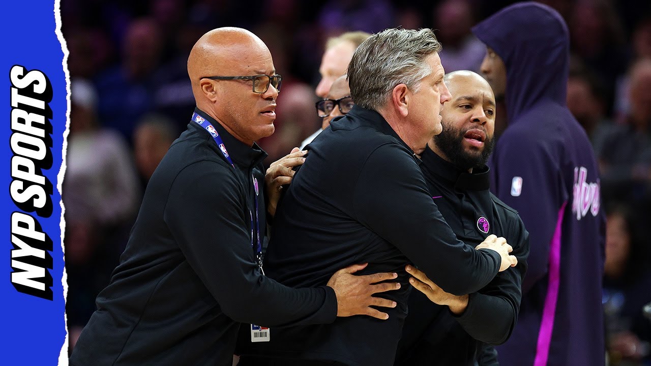 Timberwolves Coach Chris Finch rages at referee, needs to be restrained during OKC game
