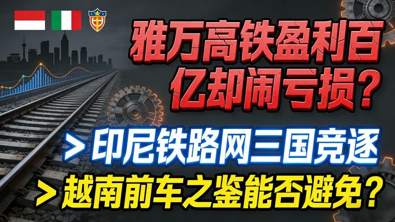 雅万高铁盈利百亿却闹亏损？印尼全国铁路网引三国竞逐，越南前车之鉴能否避免？#印尼高铁风云#东南亚基建博弈#一带一路实录#中印尼合作深度解读#越南高铁教训#中国高铁出海记#大国基建较量#印尼