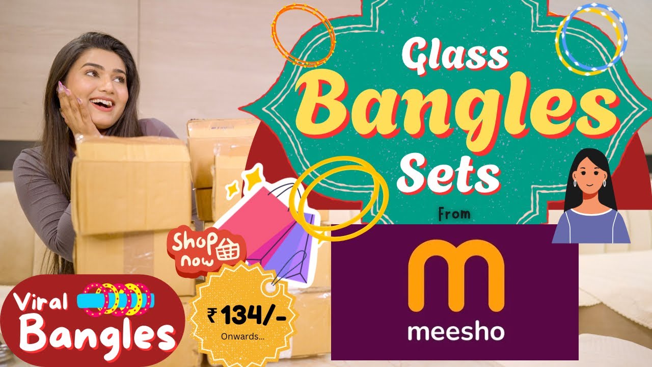 Trendy *Glass bangles* haul from meesho | Latest collection | Kaanch Ki Chudiyan |  gimaashi 
