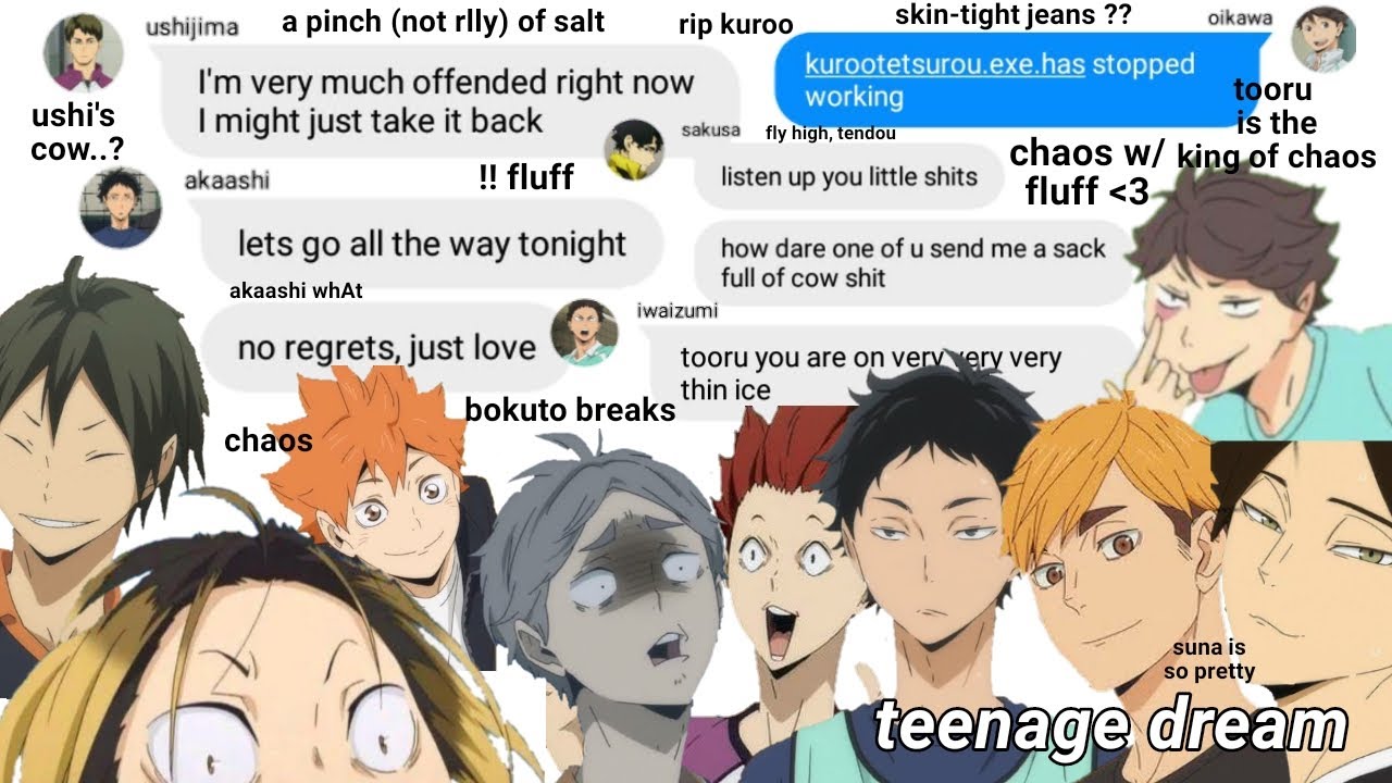 haikyuu texts: teenage dream (katy perry) lyric prank - fluff