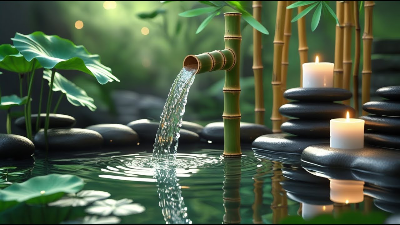 Calming Bamboo Water Sounds 💧🎋 with Gentle Piano for Sleep, Stress Relief and Healing #155