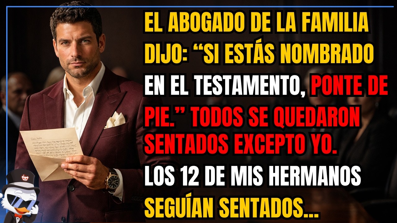 El abogado de la familia dijo: “Si estás nombrado en el testamento, ponte de pie. ”Todos se...