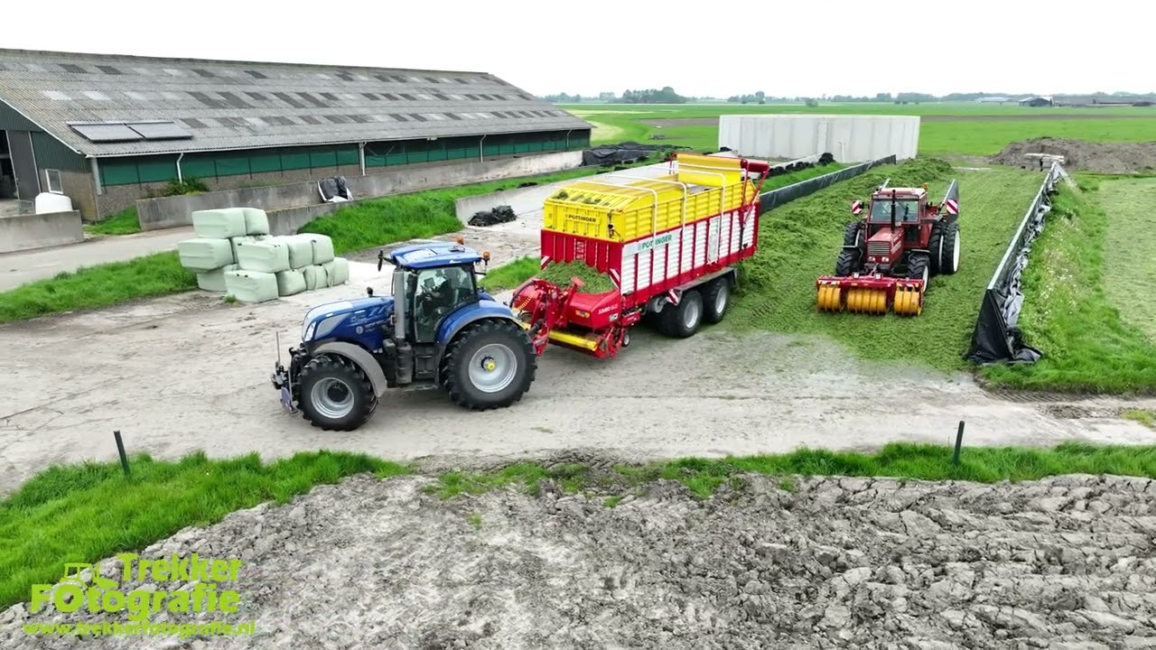 Van Lingen | Gras inkuilen 2024 | First Cut Grass Collecting + Pit work | Grasernte