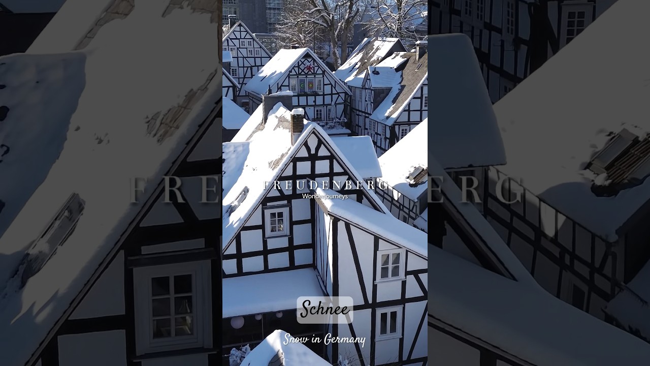 Snow on Hidden Gem Half Timbered houses of #Freudenberg. #Travel #Germany #Skypixel
