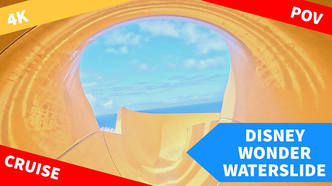 Disney Wonder Water Slide POV in 4K - Best Cruise Slide?