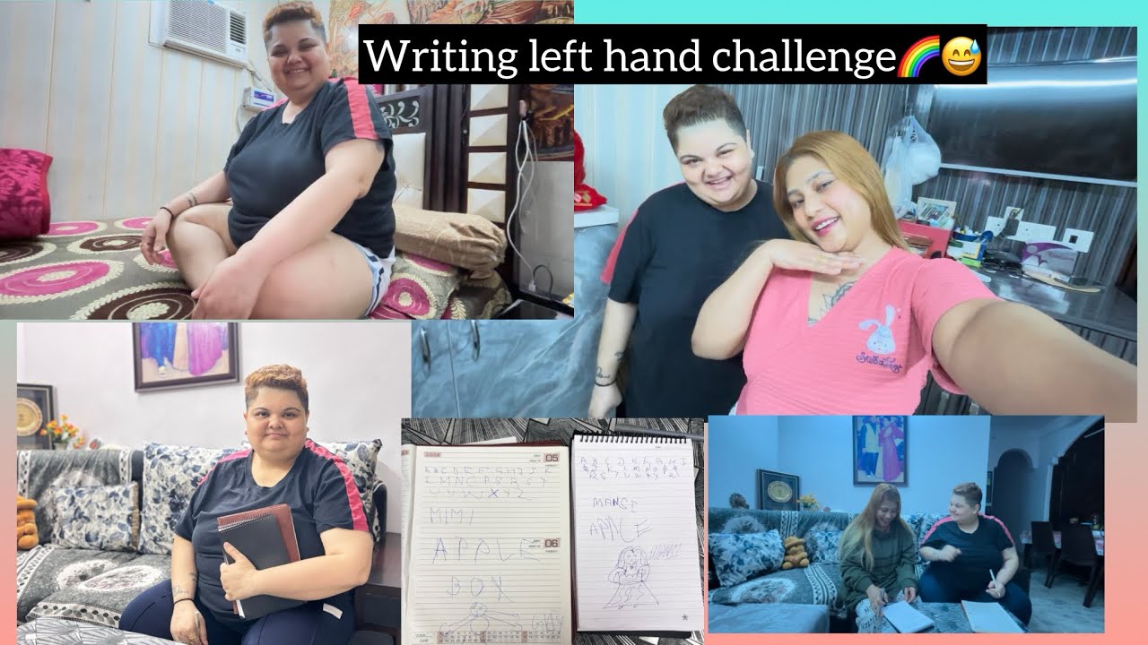 MimiMansi  Writing Left Hand Challenge 🌈 #lasbiencouples 