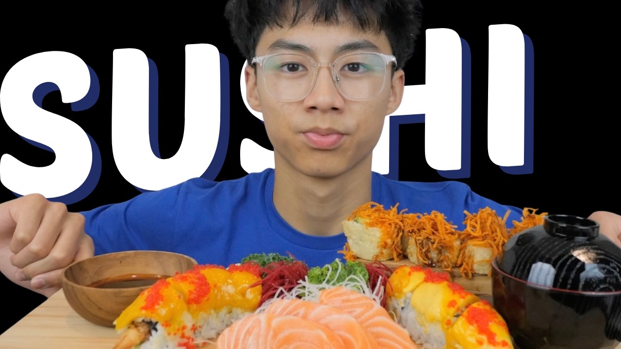 SUSHI *Mango Summer Roll with Deep Fried California Roll with Salmon Sashimi | N.E Let's Eat