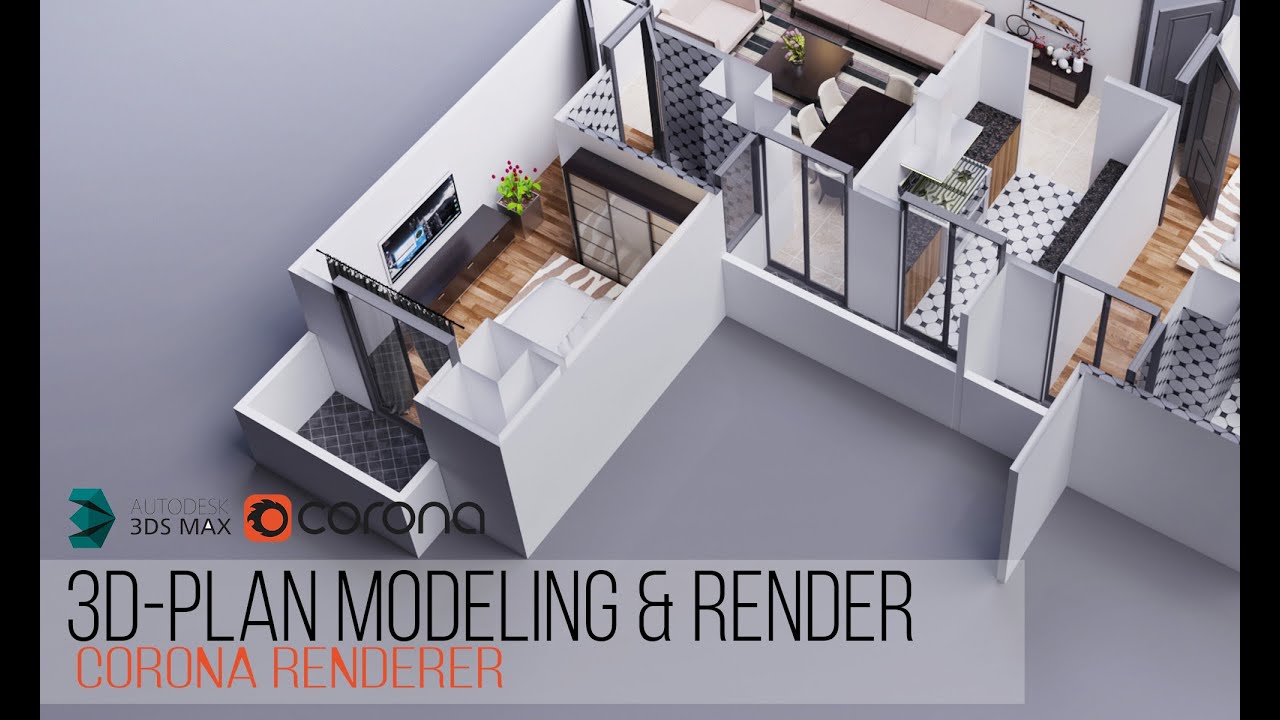 Creating 3D plan Using 3Dsmax - Corona & Slice tool