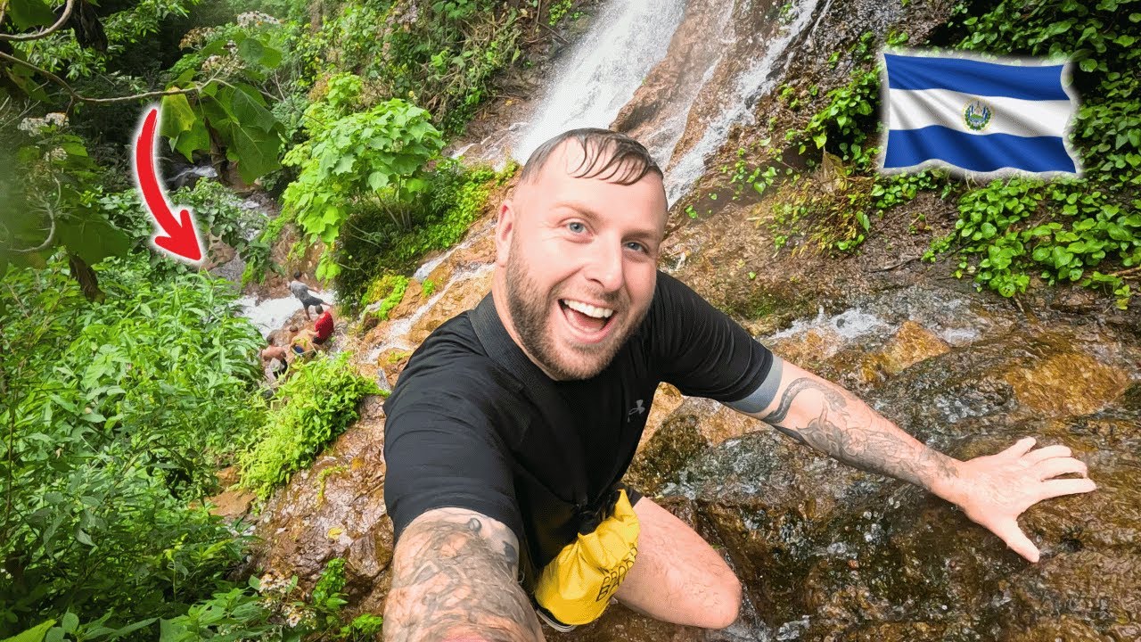 We Climbed a 70FT Waterfall in El Salvador 🇸🇻😱 (Juayúa, Ruta de las Flores)