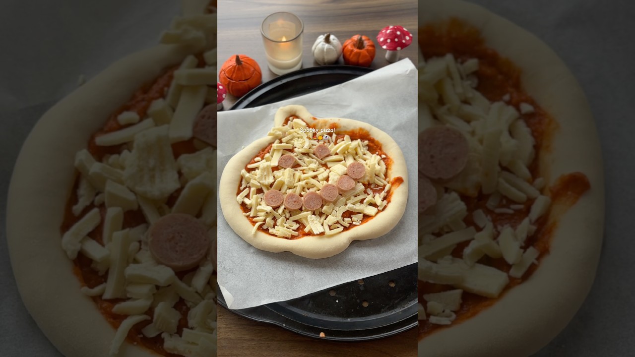 🎃🍕pizza!! #cooking#youtubeshorts#shorts #food #halloweensnack #halloween#spookyseason