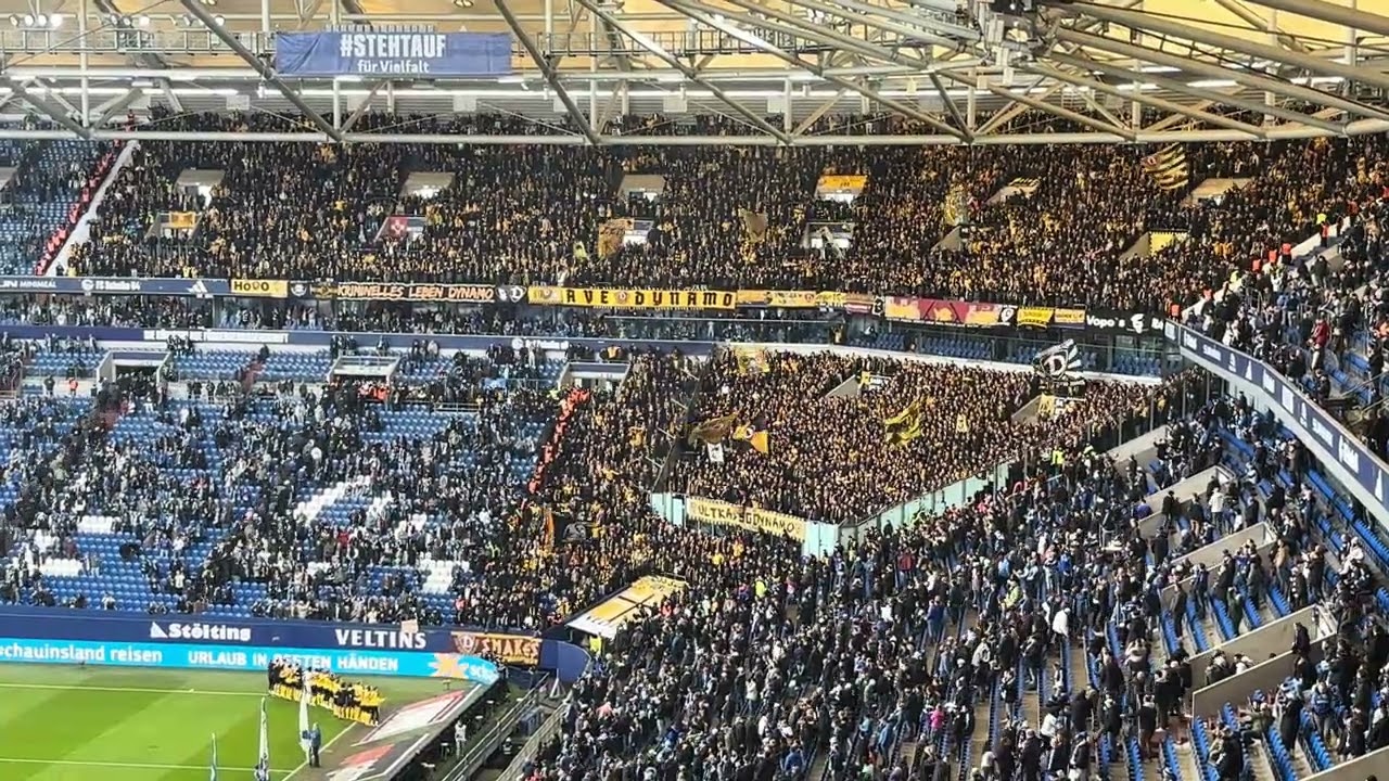 Dynamo Dresden Fans feiern den Punktgewinn auf Schalke ⚫️🟡😟🤯🔥