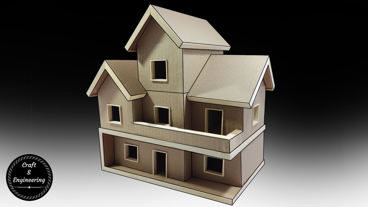 Cardboard and Popsicle stick Mansion/House/Villa