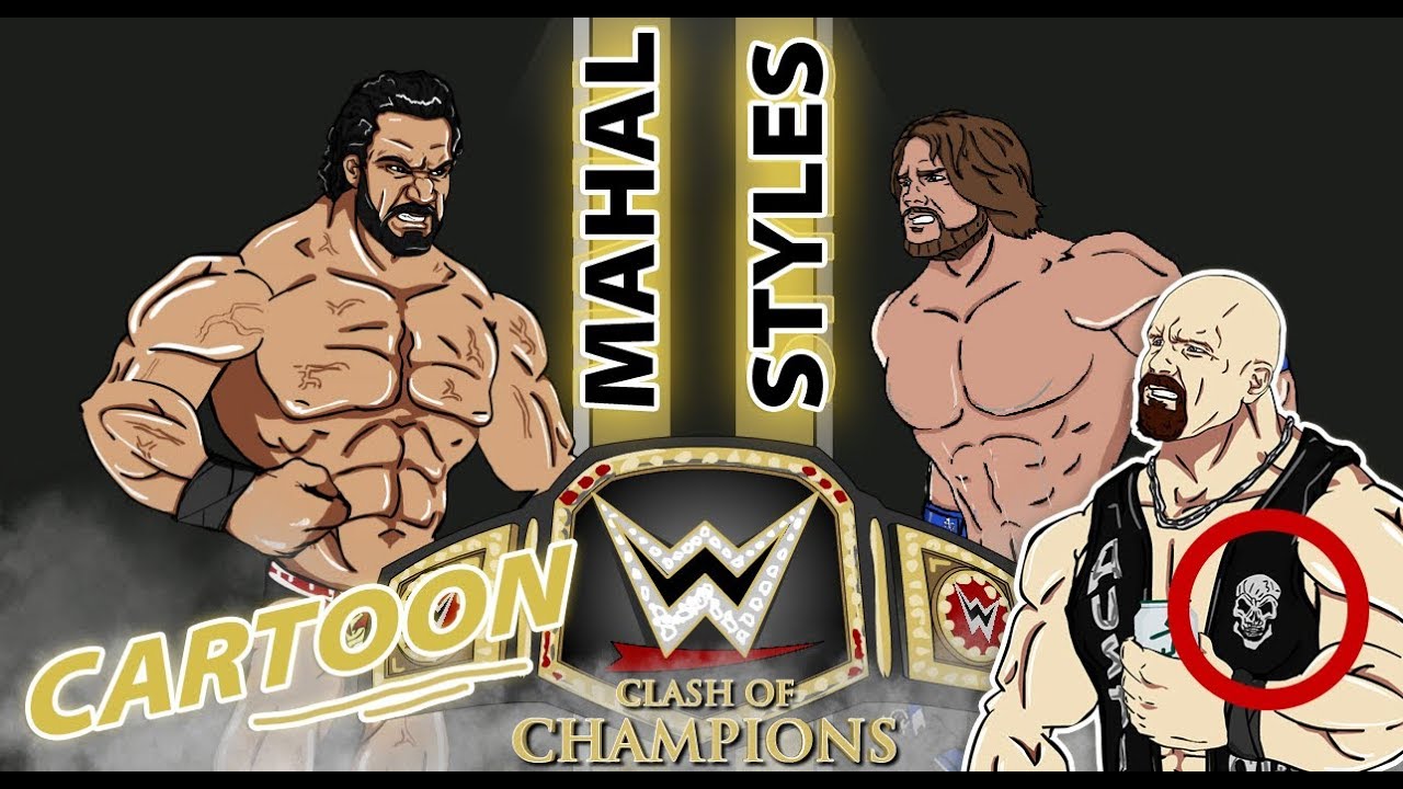 WWE Clash of Champions Cartoon Aj Styles VS Jinder Mahal