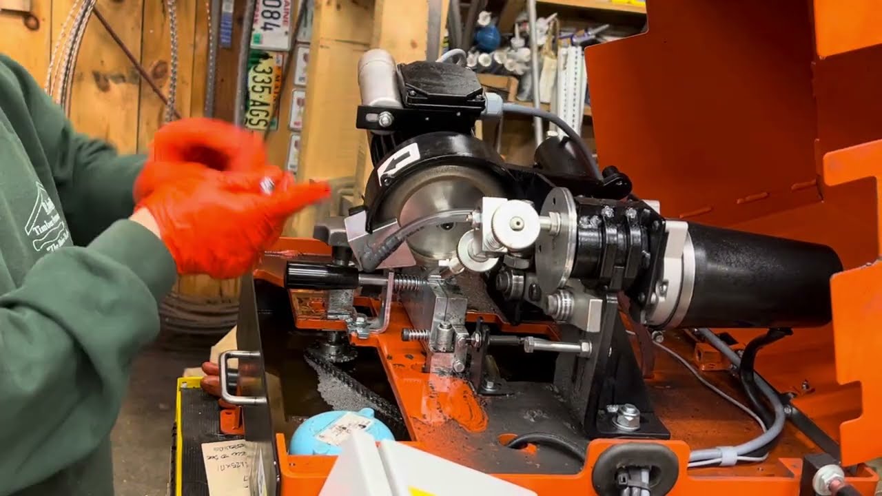 Woodmizer BMS250 sharpening wheel change over
