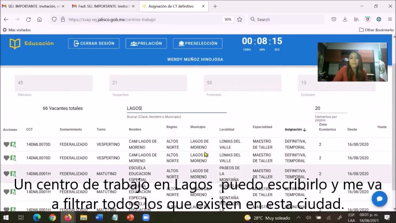 Video tutorial plataforma asignación Admisión 2021 - 2022. Jornada.