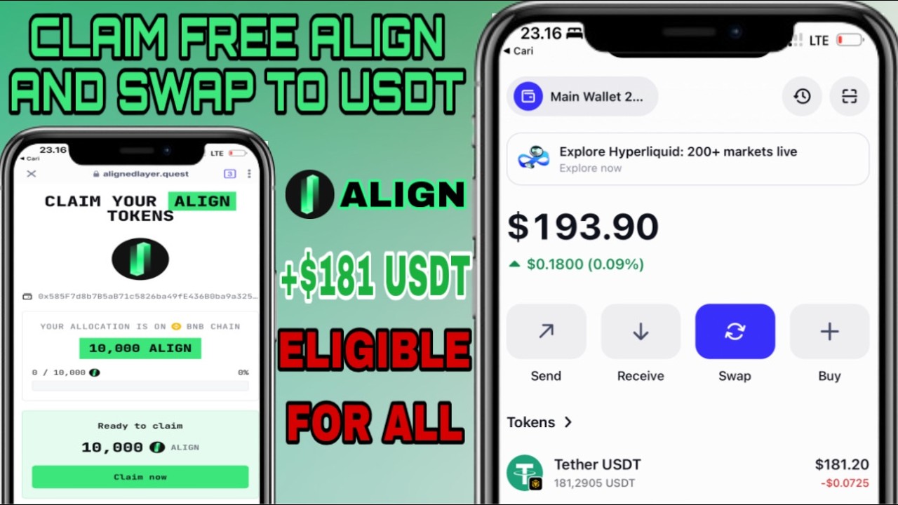 Claim Free Airdrop Aligned Layer ALIGN ~ 181 USDT on Trustwallet