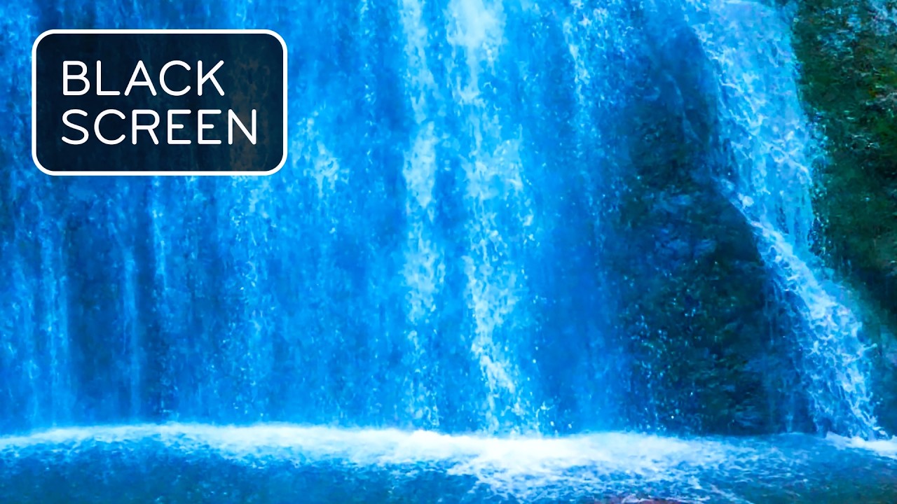 Peaceful Waterfall Sound BLACK SCREEN | White Noise for Relaxation, Study, Focus or Sleep