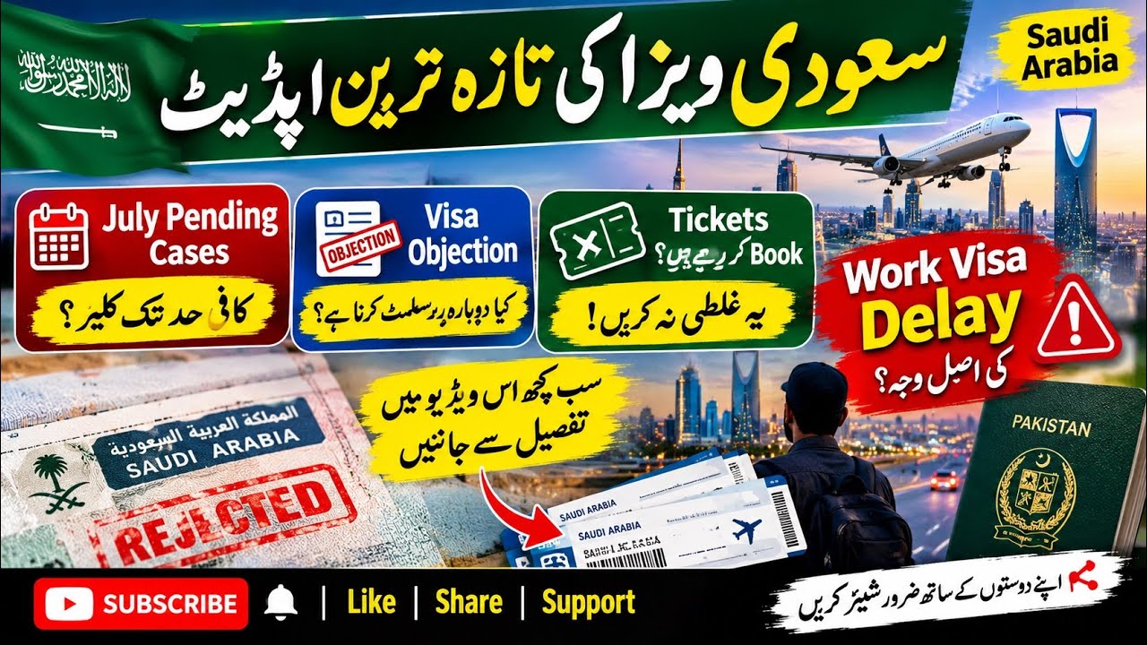 Saudi Visa Latest Update | Family Visit Visa July Pending Cases | Work Visa Delay & Ticket Update