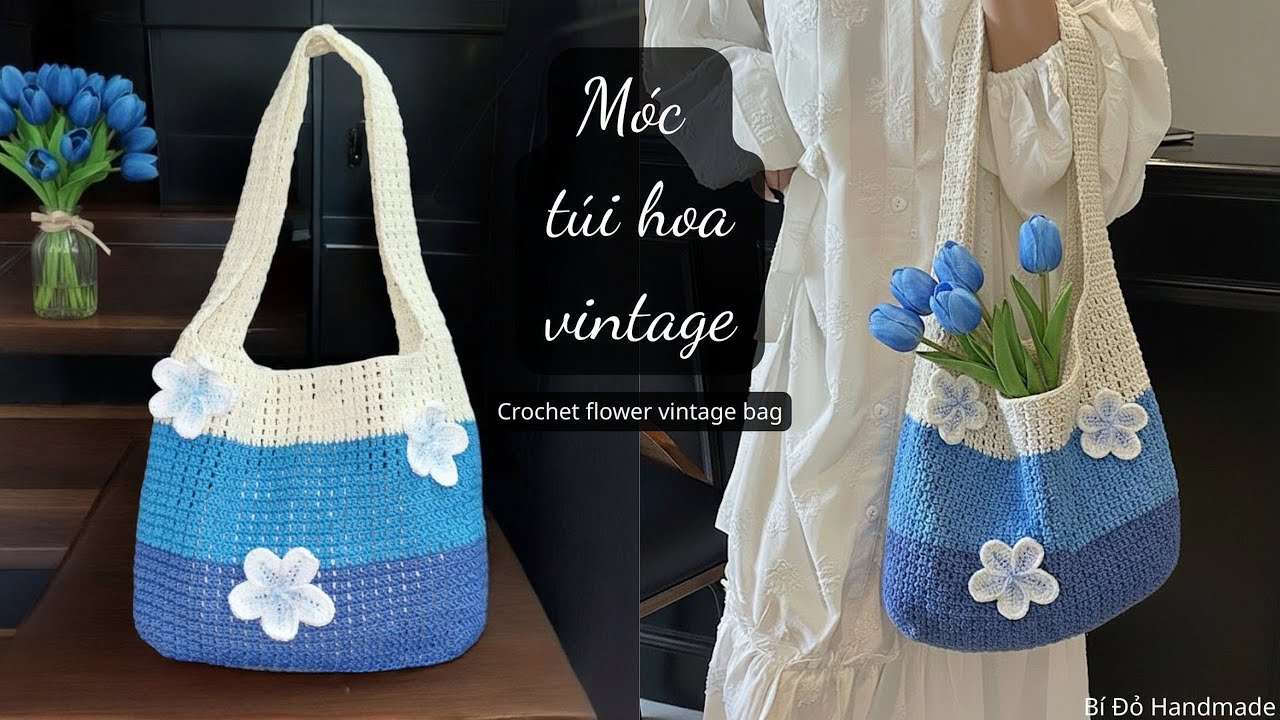 B&agrave;i 524: Crochet handbag | M&oacute;c t&uacute;i lưới hoa sứ | Bi Do Handmade