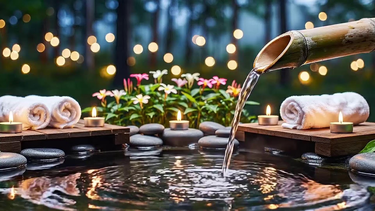 Relaxing Music 🌿 Bamboo Water Fountain for Deep Sleep & Calm