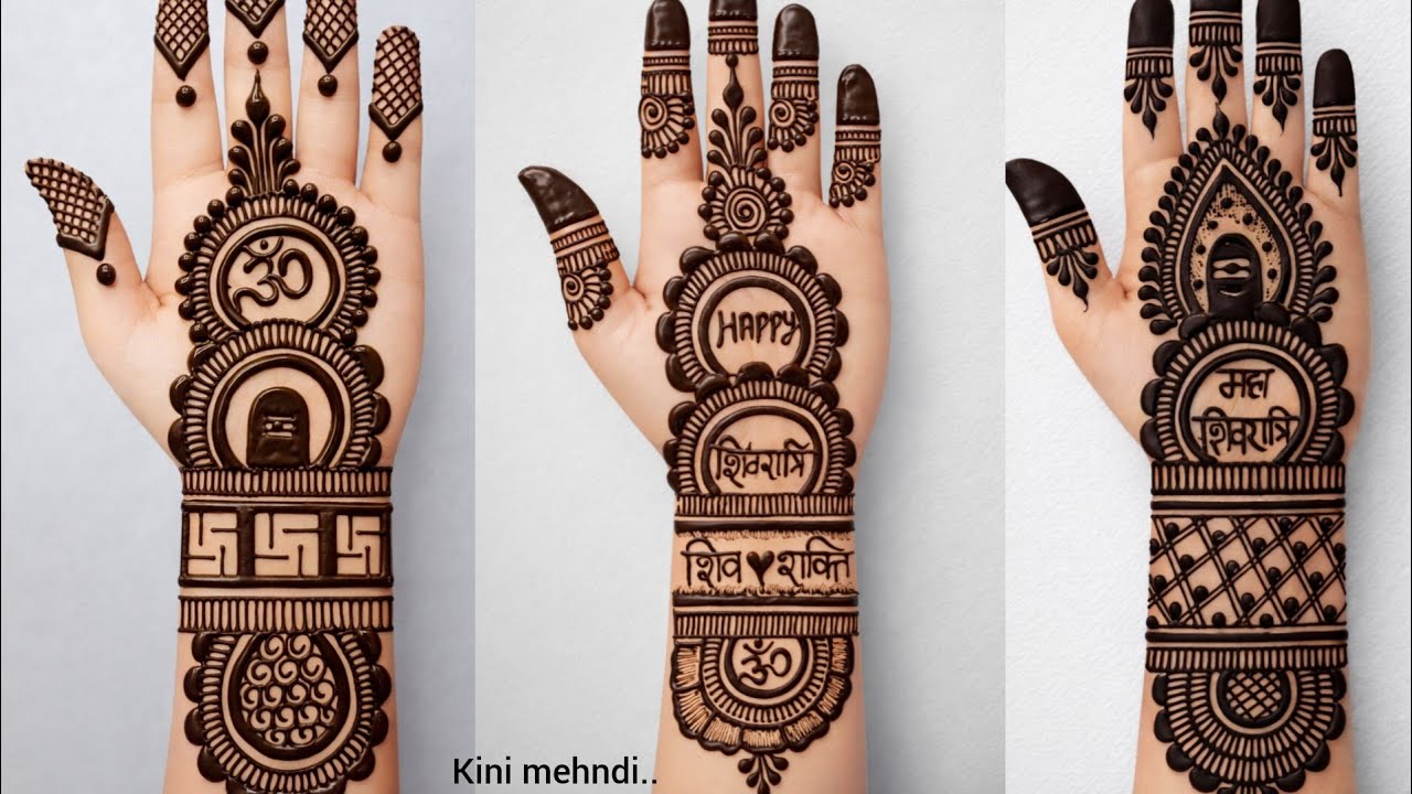 Top 3 Shivratri Special Mehndi Design Front Hand Mehndi Design। Letest Mehndi Design । Mehandi ।