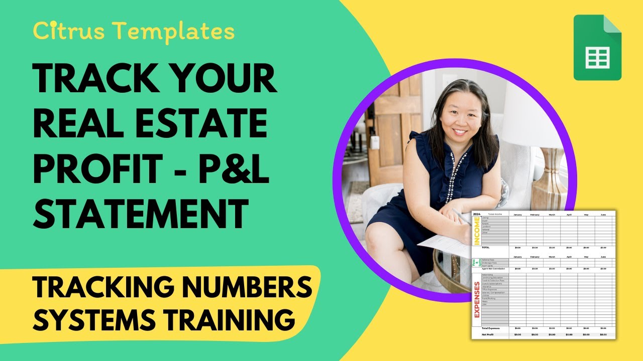 Track Your Real Estate Profit Each Month | Real Estate Agent P&L Statement | Google Sheets